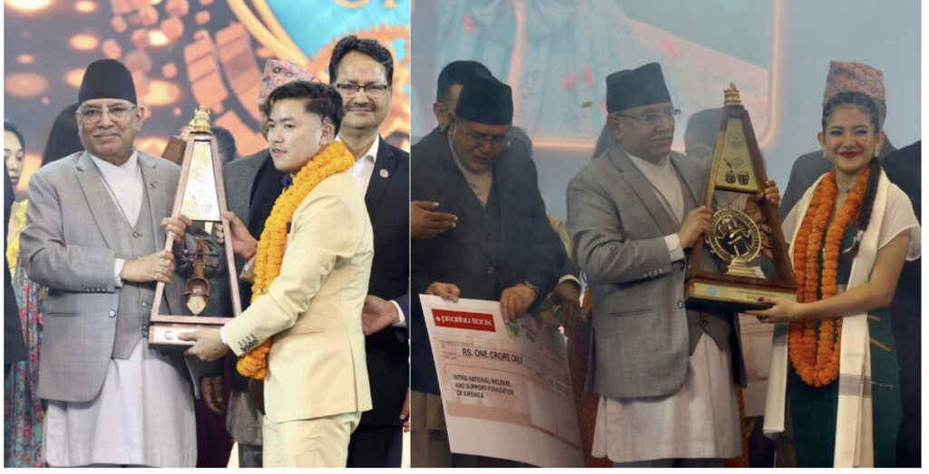 मेरो भ्वाइसको विजेता प्रितम राई र डान्स युनिभर्सका विजेता खुशी कार्की