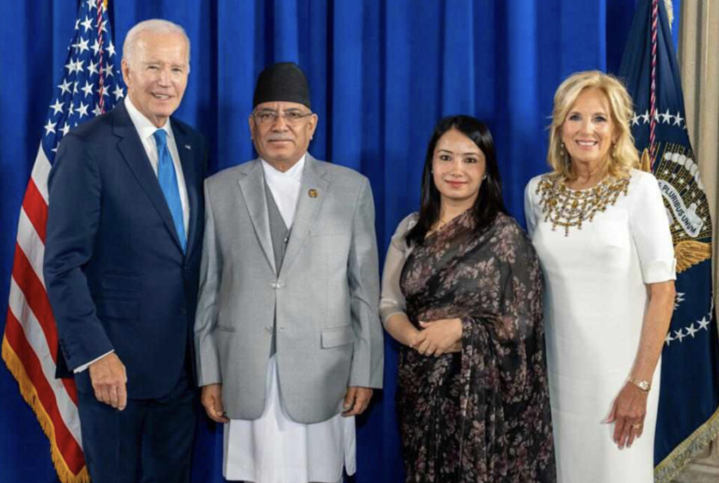 अमेरिकी राष्ट्रपति बाइडेन र प्रधानमन्त्री प्रचण्डबीच भेटवार्ता