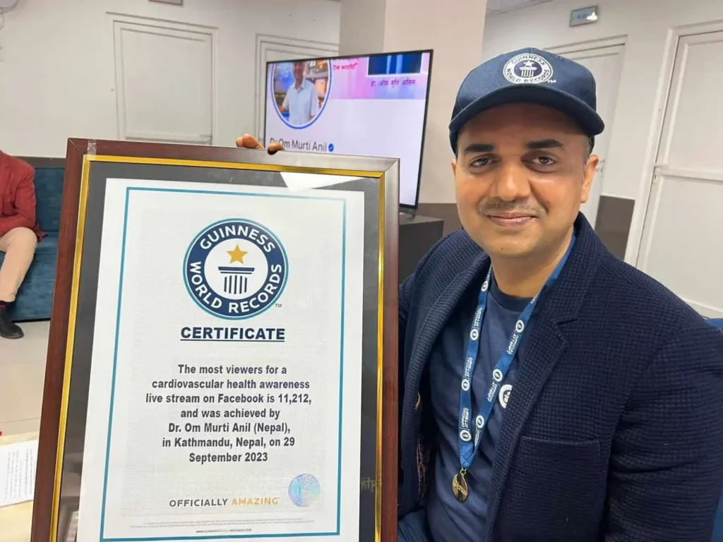 मुटुरोग विशेषज्ञ डा. ओममूर्तिले बनाए अर्को विश्व रेकर्ड