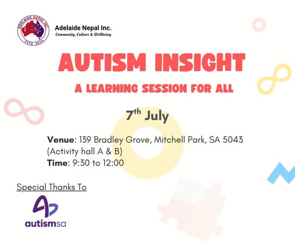 एडिलेडमा ‘Autism Insight’ कार्यक्रम : अटिज्मप्रति चेतना र समावेशीताका लागि सशक्त पहल