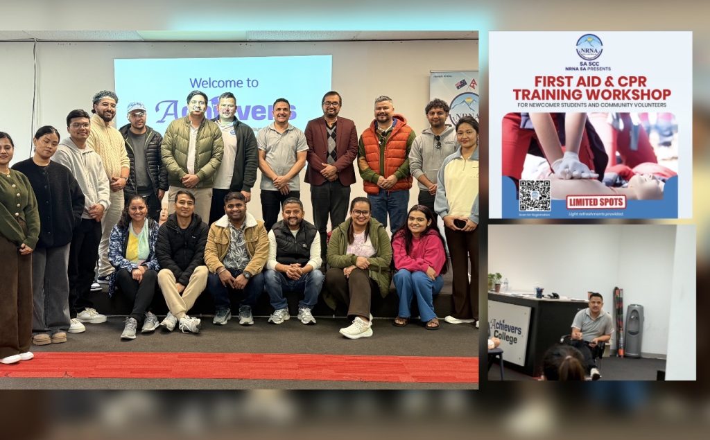 एडिलेडमा २१ नेपाली विद्यार्थी र स्वयंसेवकलाई निःशुल्क फर्स्ट एड तथा सीपीआर तालिम सम्पन्न